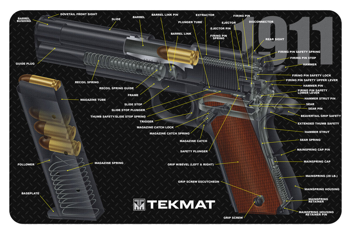TekMat TEKR171911CA 1911 3D Cutaway Cleaning Mat Multi-Color Rubber 11x17