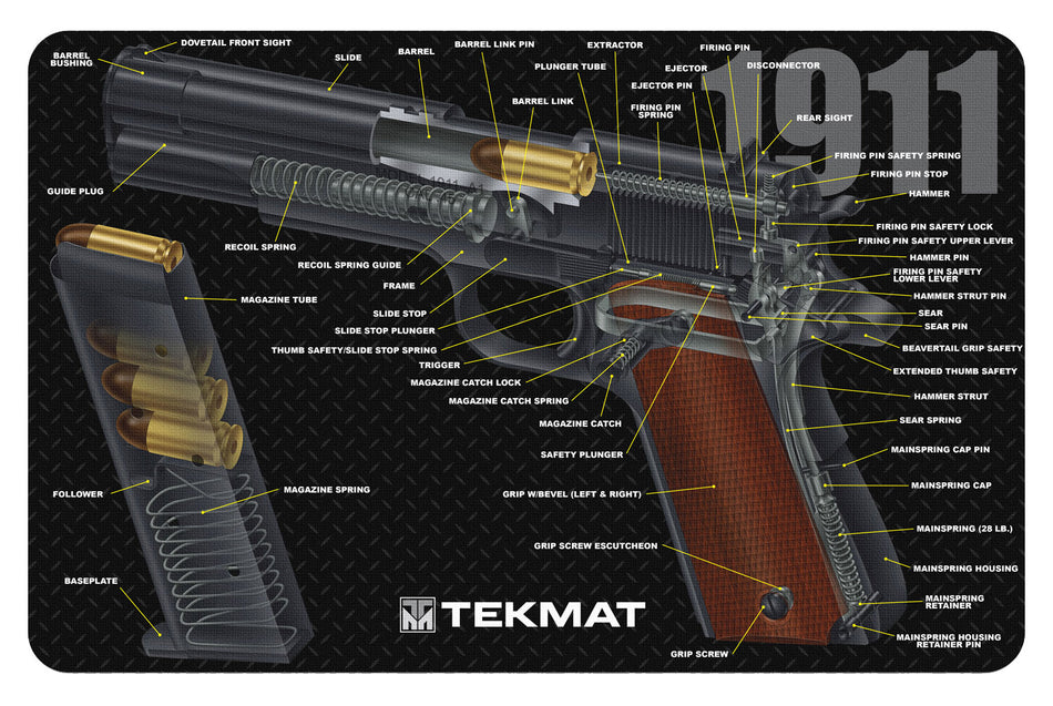 TekMat TEKR171911CA 1911 3D Cutaway Cleaning Mat Multi-Color Rubber 11x17
