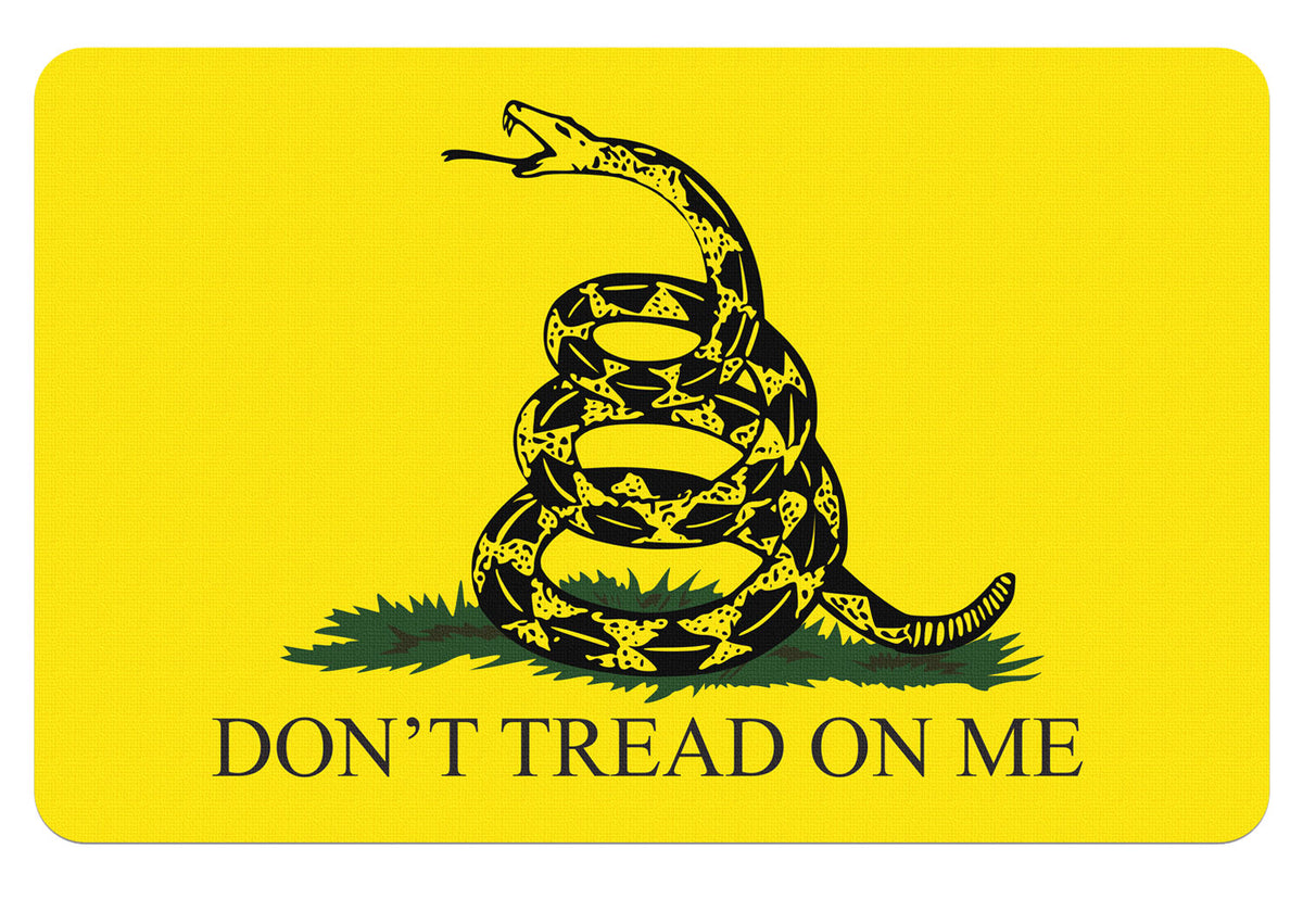 TekMat TEKR17GADSDEN Gadsden Flag Don't Tread On Me Cleaning Mat 11x17 Black/Yellow