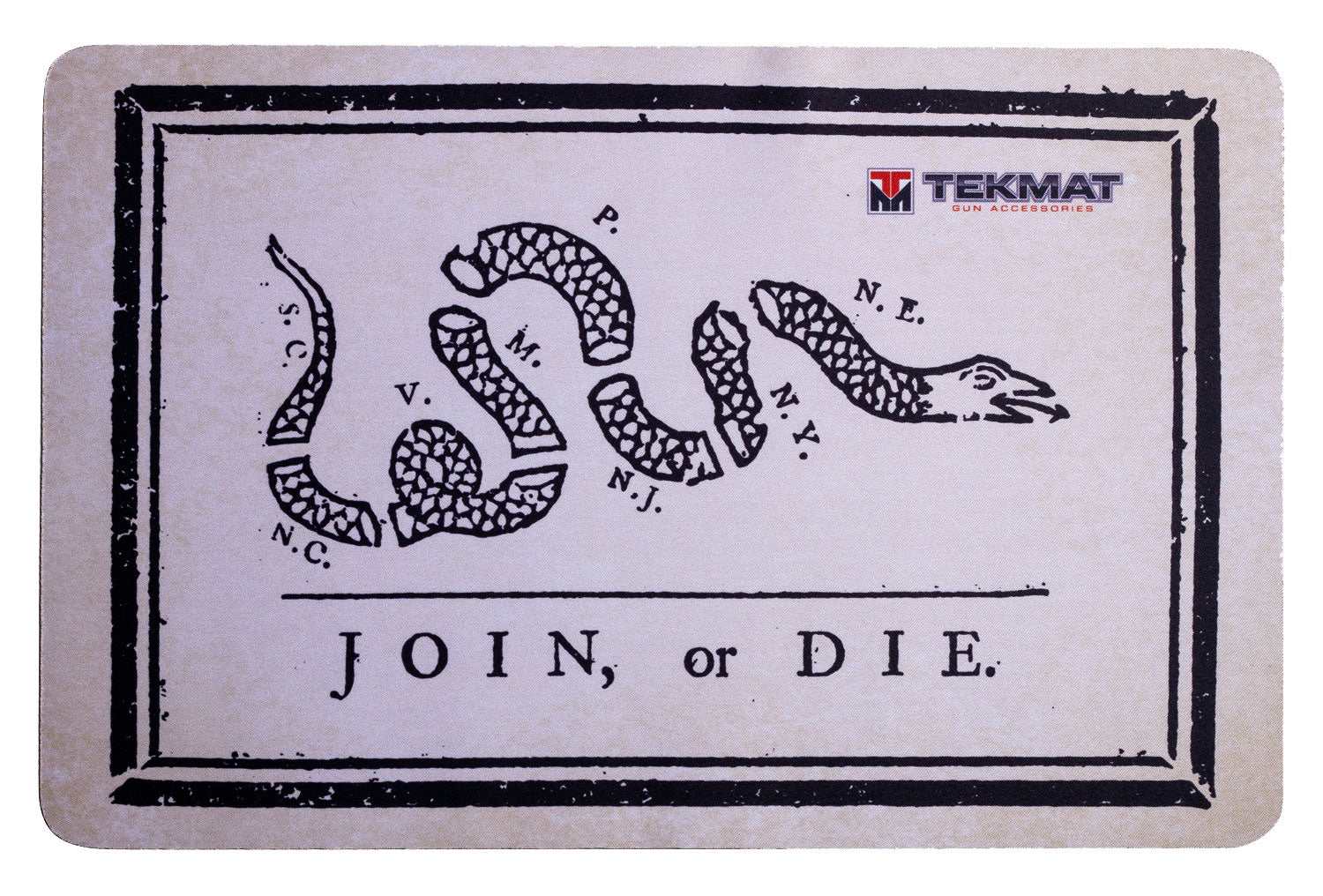 TekMat TEKR17JOIN Join or Die Snake Cleaning Mat Black/White Rubber 11x17