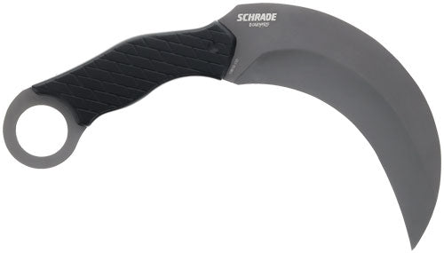 Schrade Boneyard 5.2" Fixed Karambit Knife Matte Stainless/Black