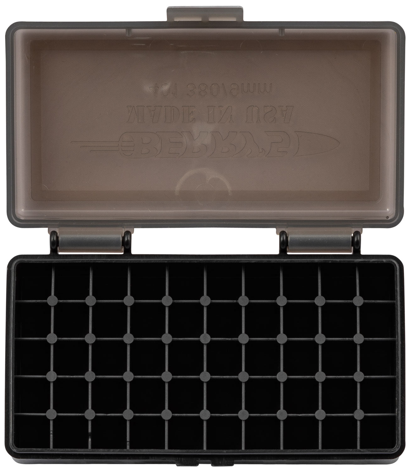 Berry's 19642 Ammo Box 9mm/380 ACP Smoke/Black Polypropylene 50 Round