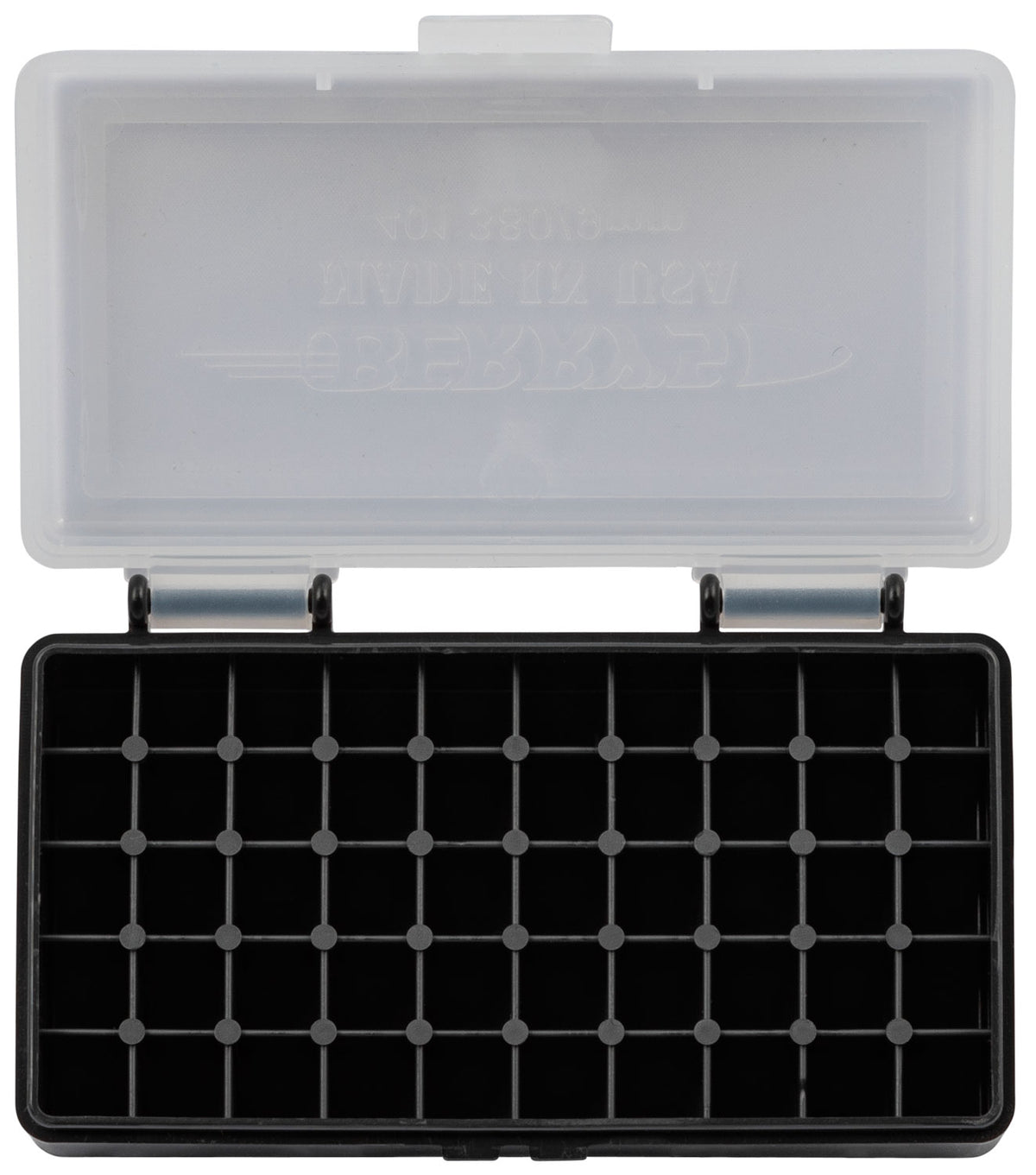 Berry's 71933 Ammo Box 9mm/380 ACP Clear/Black Polypropylene 50 Round