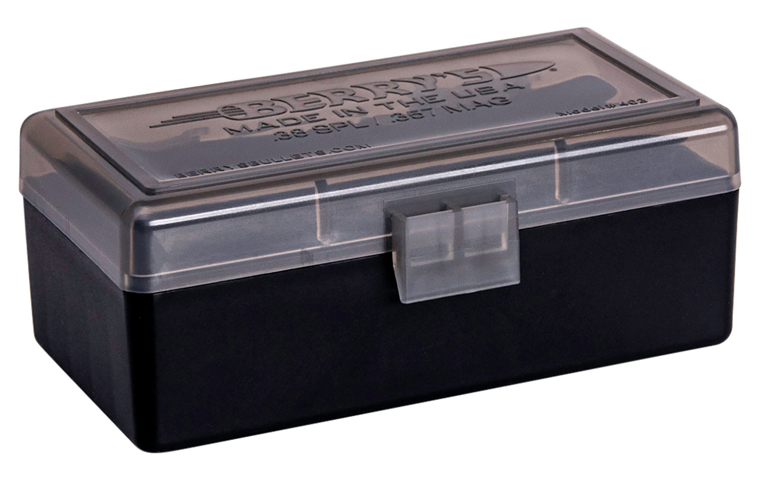 Berry's 92948 Ammo Box 38 Special/357 Mag Smoke/Black Polypropylene 50 Round