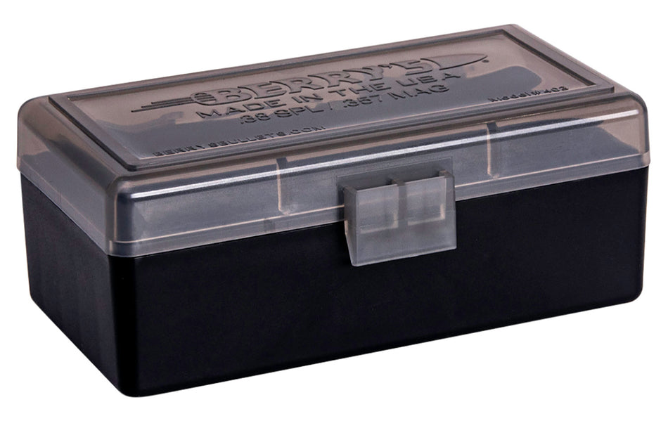 Berry's 92948 Ammo Box 38 Special/357 Mag Smoke/Black Polypropylene 50 Round
