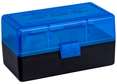 Berry's 44661 Ammo Box 223 Rem/5.56 NATO Blue/Black Polypropylene 50 Round