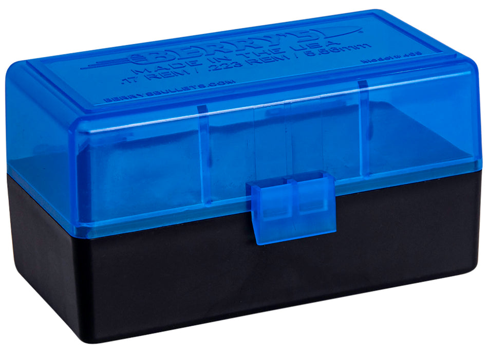 Berry's 44661 Ammo Box 223 Rem/5.56 NATO Blue/Black Polypropylene 50 Round