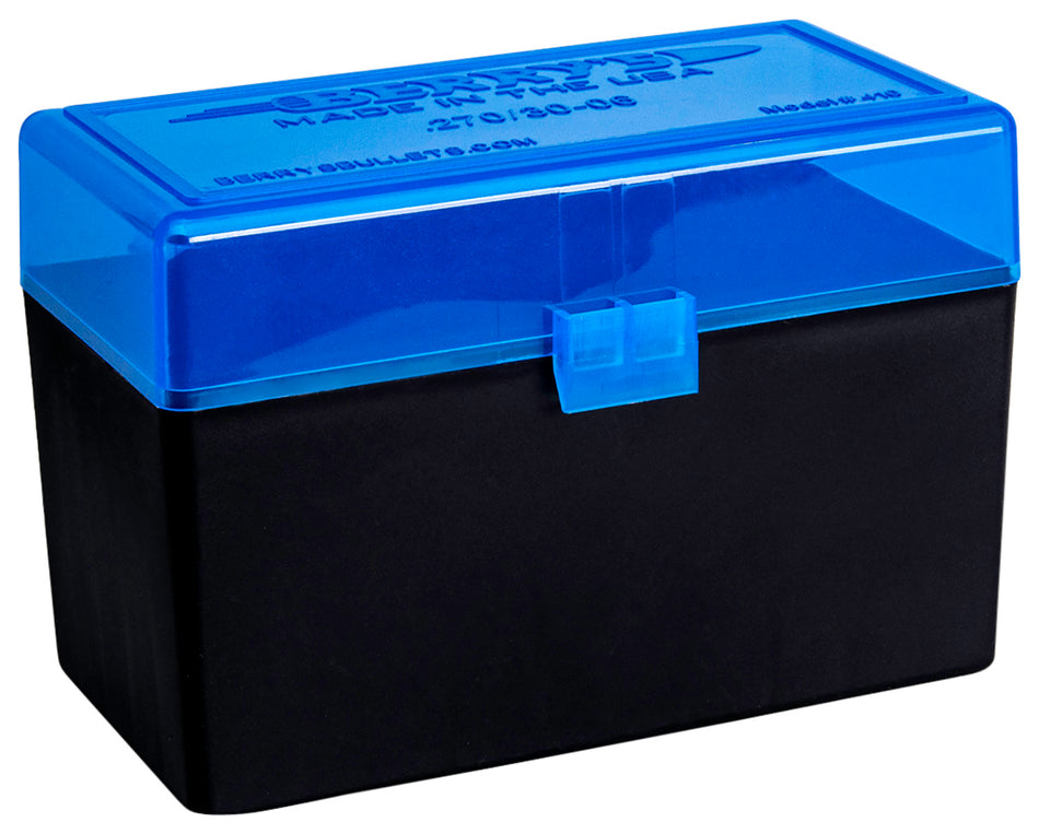 Berry's 82467 Ammo Box 243/308 Win Blue/Black Polypropylene 50 Round