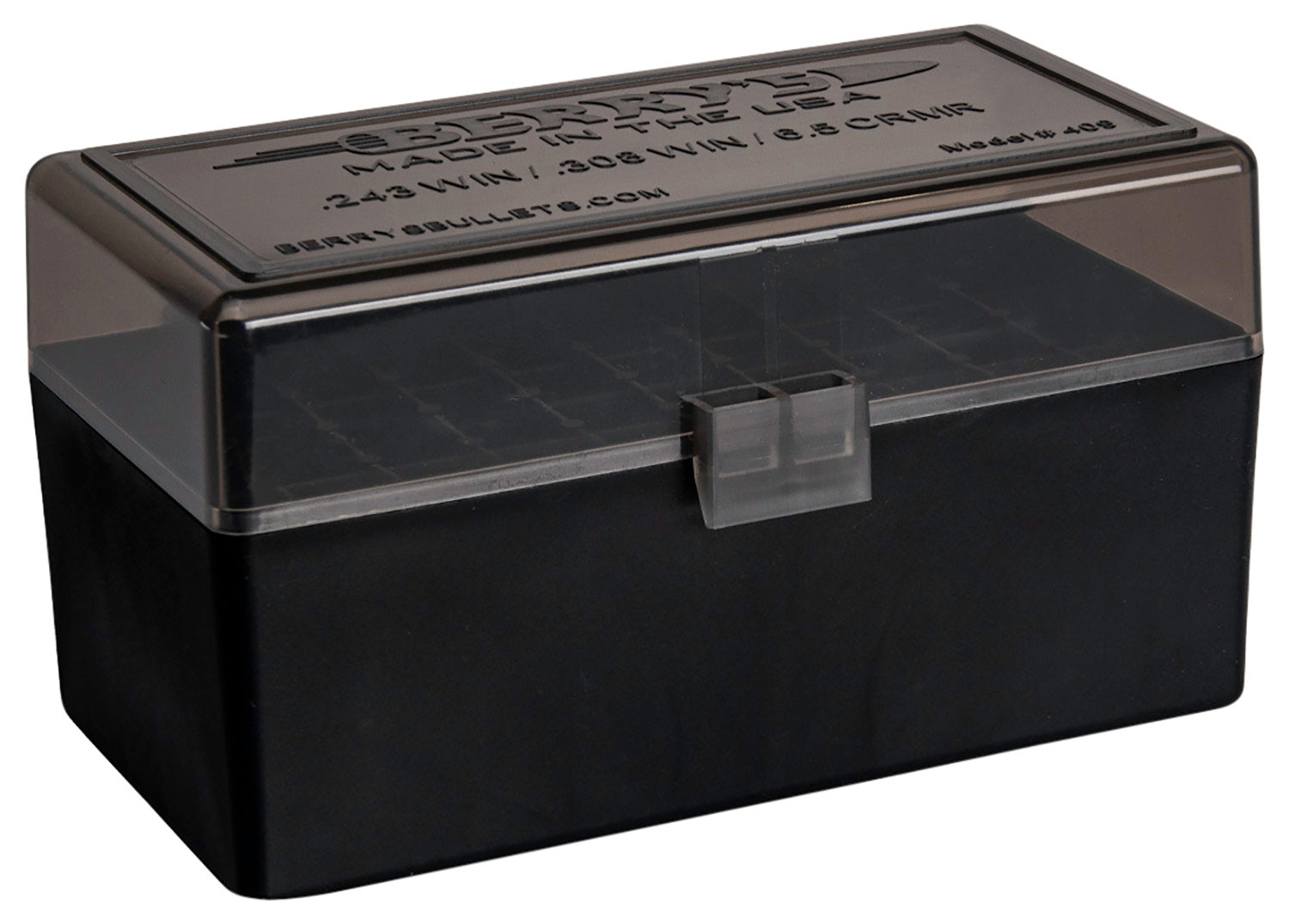 Berry's 46826 Ammo Box 243/308 Win Smoke/Black Polypropylene 50 Round