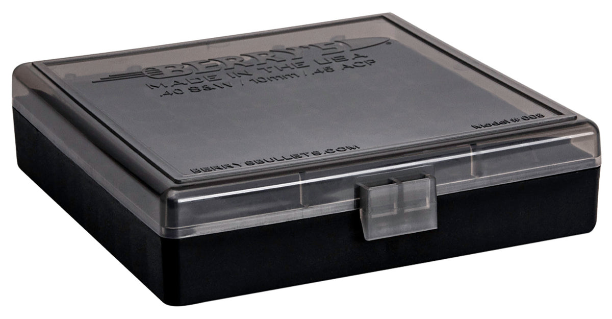 Berry's 92199 Ammo Box 40 S&W/45 ACP Smoke/Black Polypropylene 100 Round