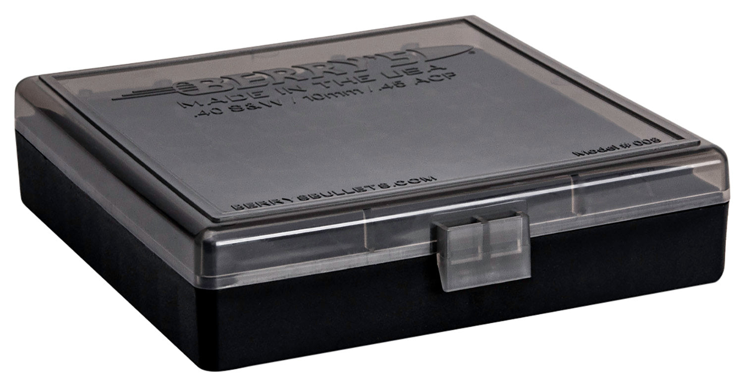 Berry's 92199 Ammo Box 40 S&W/45 ACP Smoke/Black Polypropylene 100 Round