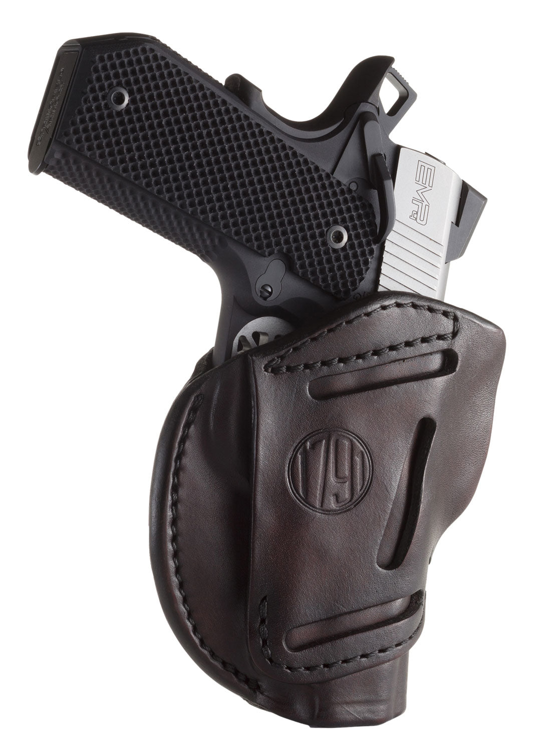1791 Gunleather 3-Way IWB/OWB Size 01 Signature Brown Leather Belt Loop Holster Fits 1911 3-4 Inch Ambidextrous