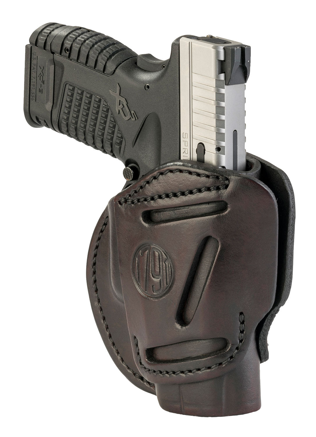 1791 Gunleather 3-Way IWB/OWB Size 04 Signature Brown Leather Belt Loop Holster Fits Springfield XD XDS Taurus G2C Ambidextrous