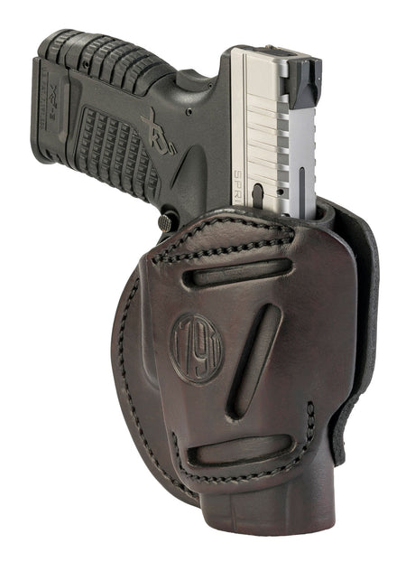 1791 Gunleather 3-Way IWB/OWB Size 04 Signature Brown Leather Belt Loop Holster Fits Springfield XD XDS Taurus G2C Ambidextrous