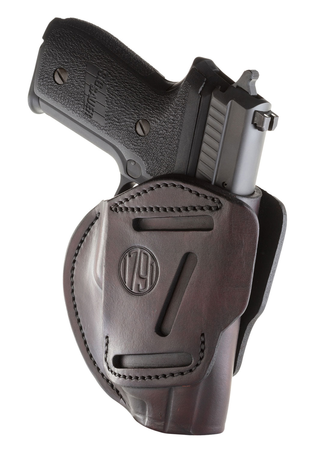 1791 Gunleather 3-Way IWB/OWB Size 05 Signature Brown Leather Belt Loop Holster Fits Glock 17 Springfield XD S&W M&P HK VP9 Ambidextrous