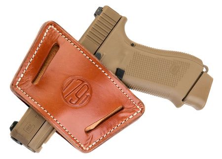 1791 Gunleather UIW Max IWB/OWB Classic Brown Leather Belt Clip Holster for Mid-Large Frame Autos with Rail, Laser & Light, Ambidextrous