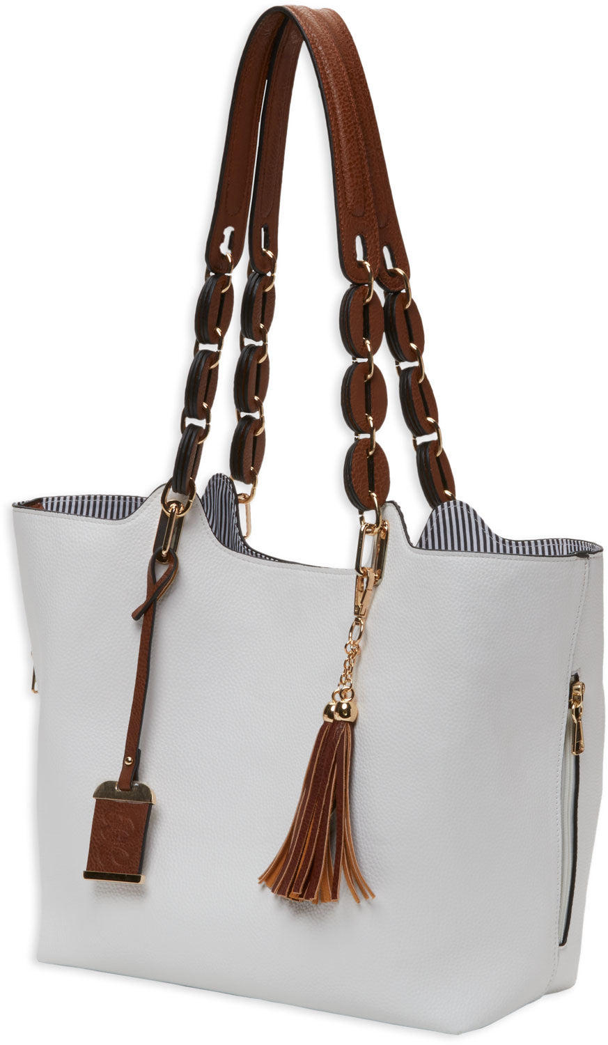 Bulldog BDP055 Tote Concealed Carry Purse with Holster White Leather for Small Pistols and Revolvers Ambidextrous