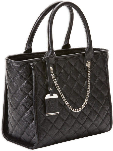 Bulldog BDP058 Quilted Tote Concealed Carry Purse with Holster Black Nylon for Small Pistols and Revolvers