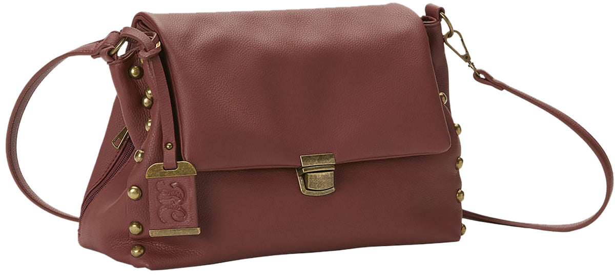 Bulldog BDP072 Hobo Crossbody Concealed Carry Purse with Holster Rust PU Leather for Small Pistols and Revolvers