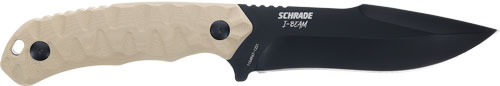 Schrade I-Beam 5" Fixed Blade AUS-8 Black/FDE G10 Handle Knife