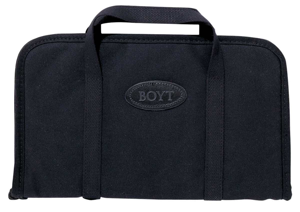 Boyt Harness Rectangular Pistol Rug Black Waxed Canvas Handgun Case with Flannel Lining