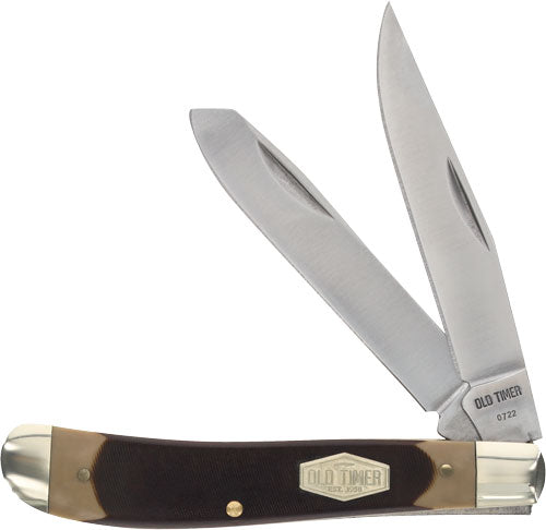 Old Timer Gunstock Trapper 2-Blade Folding Knife 3.1" Stainless Steel Delrin Handle