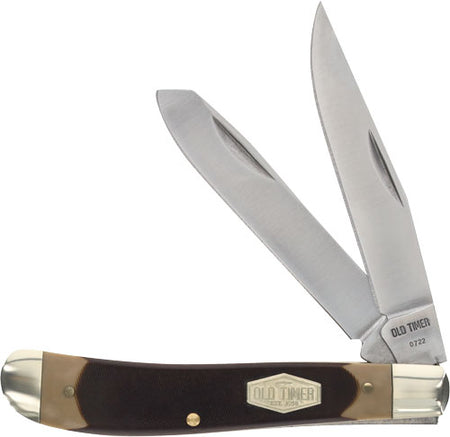 Old Timer Gunstock Trapper 2-Blade Folding Knife 3.1" Stainless Steel Delrin Handle