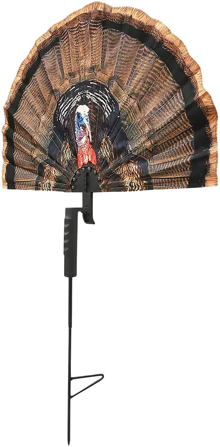 Mojo Outdoors Fatal Fan Turkey Decoy Realistic Fan with Photo Head Multi Color Synthetic