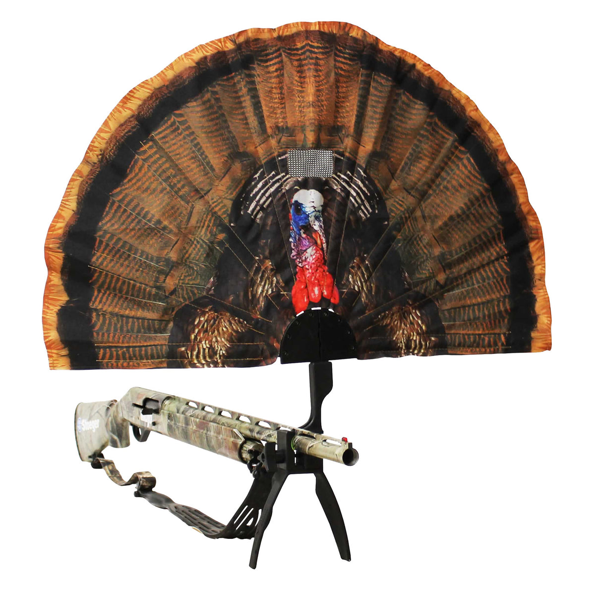Mojo Outdoors Tail Chaser Max Turkey Fan Decoy with Gobbler Head Multi Color Plastic