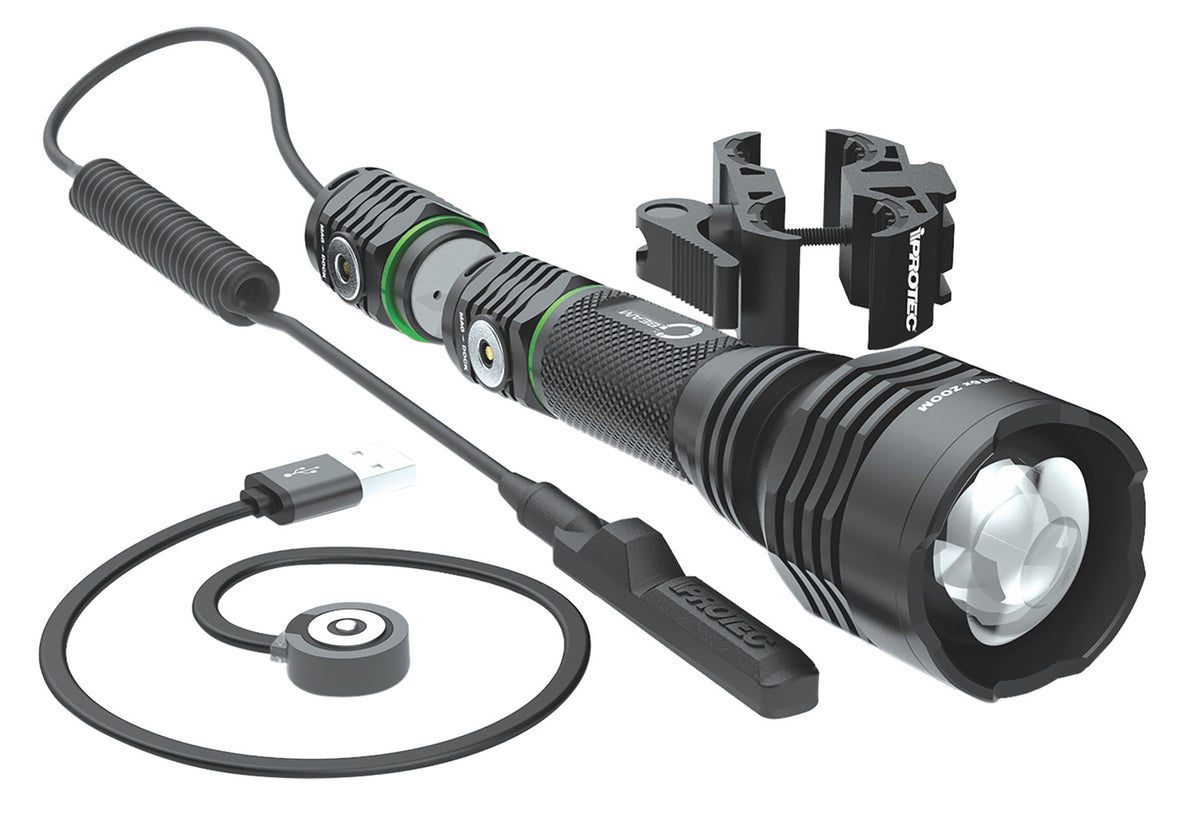 iProtec 6689 O2 Beam RC-Green Black Anodized Rechargeable Green Light 40/400 Lumens