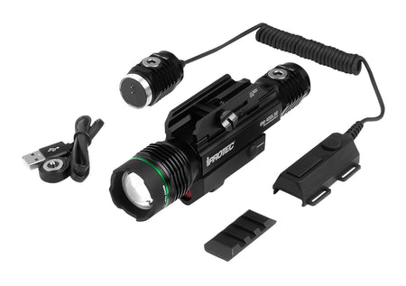 iProtec 6794 RM400LSR Firearm Rail-Mount Light and Laser Combo Black Anodized 400 Lumens Green Light Red Laser