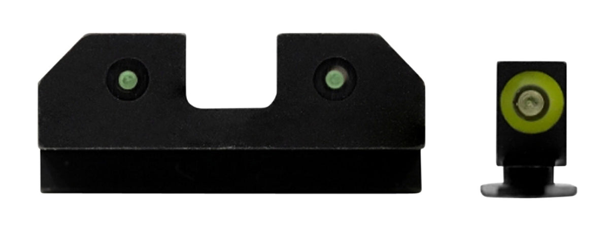 XS Sights GLR014P6G R3D Night Sight Set for Glock - Green Tritium Green Outline Front, Green Tritium Rear