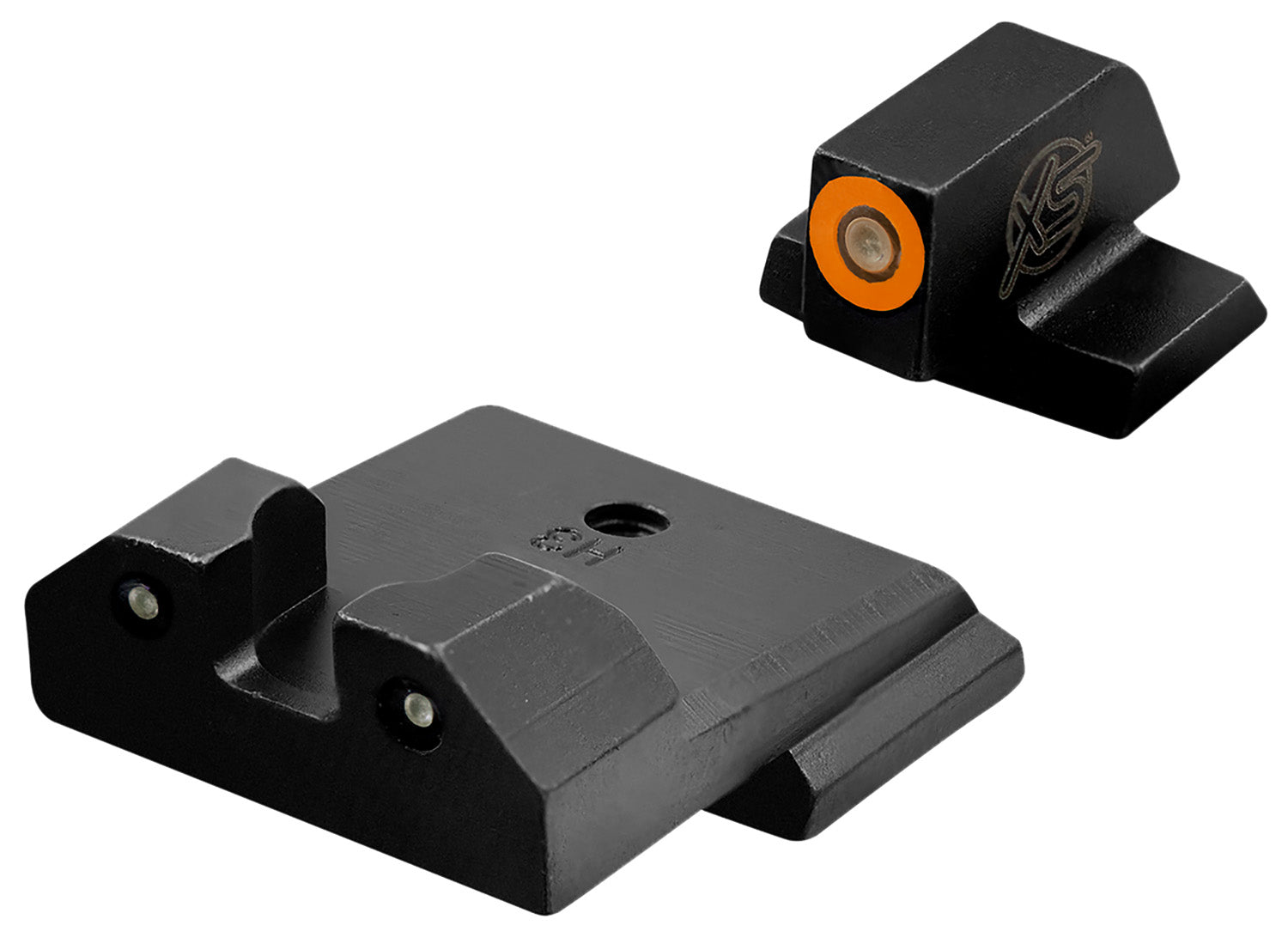 XS Sights SWR033S6N R3D Night Sight Set for Smith & Wesson - Green Tritium Orange Outline Front, Green Tritium Rear