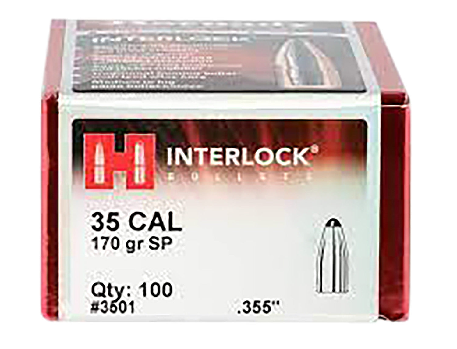 Hornady 35 Cal .355 170 gr InterLock Spire Point Reloading Bullets 100/Box