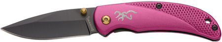 Browning Prism 3 EDC Folding Knife 2.38" Black Oxide 7Cr17MoV Blade Plum Anodized Aluminum Handle w/Clip