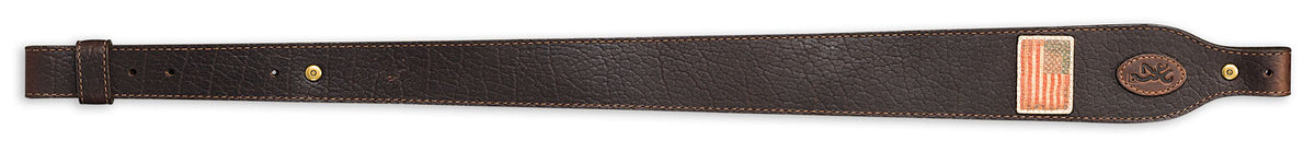 Browning Freedom Dark Brown Leather Adjustable Rifle Sling - Made in USA