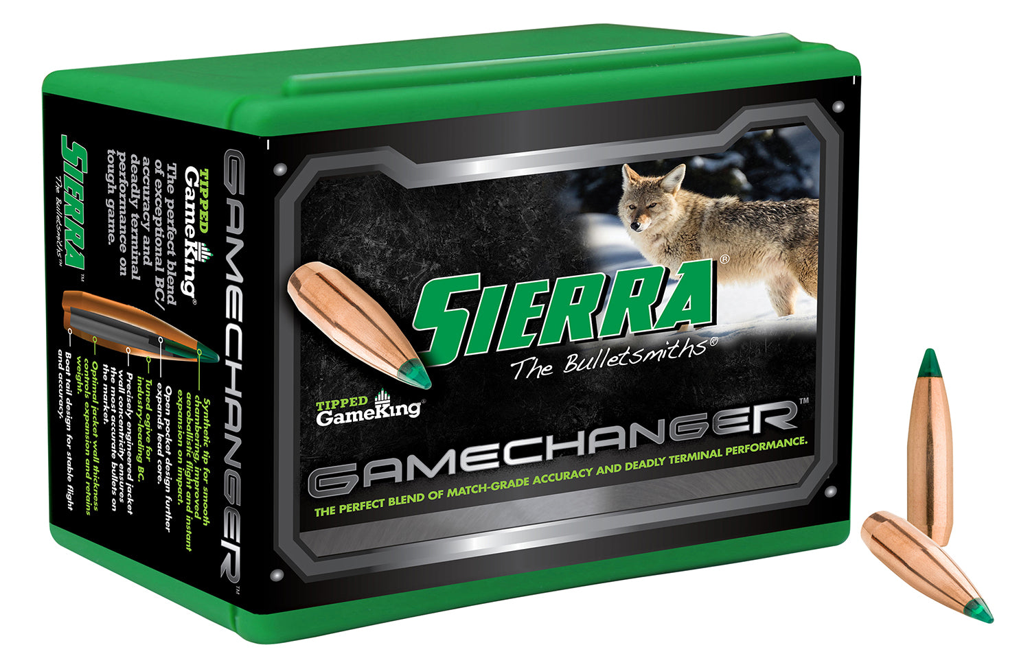 Sierra 4062 .22 Cal 64gr Tipped GameKing Reloading Bullets 100/Box