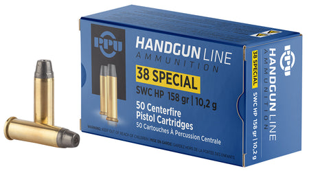 Prvi Partizan Handgun .38 Special 158 gr Wadcutter ammo