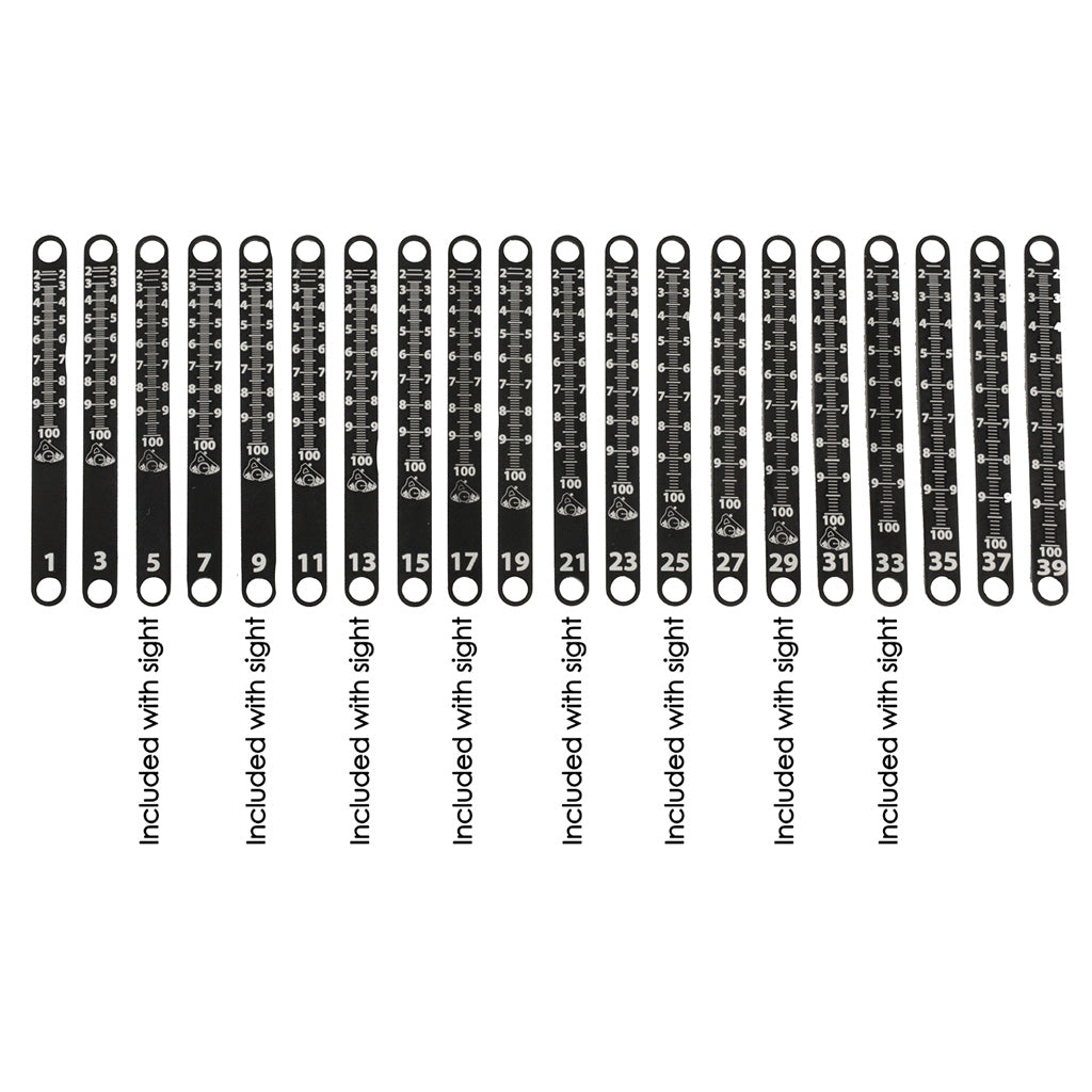 Axcel Achieve XP Metal Sight Tape Scale Sizes #23 and #24