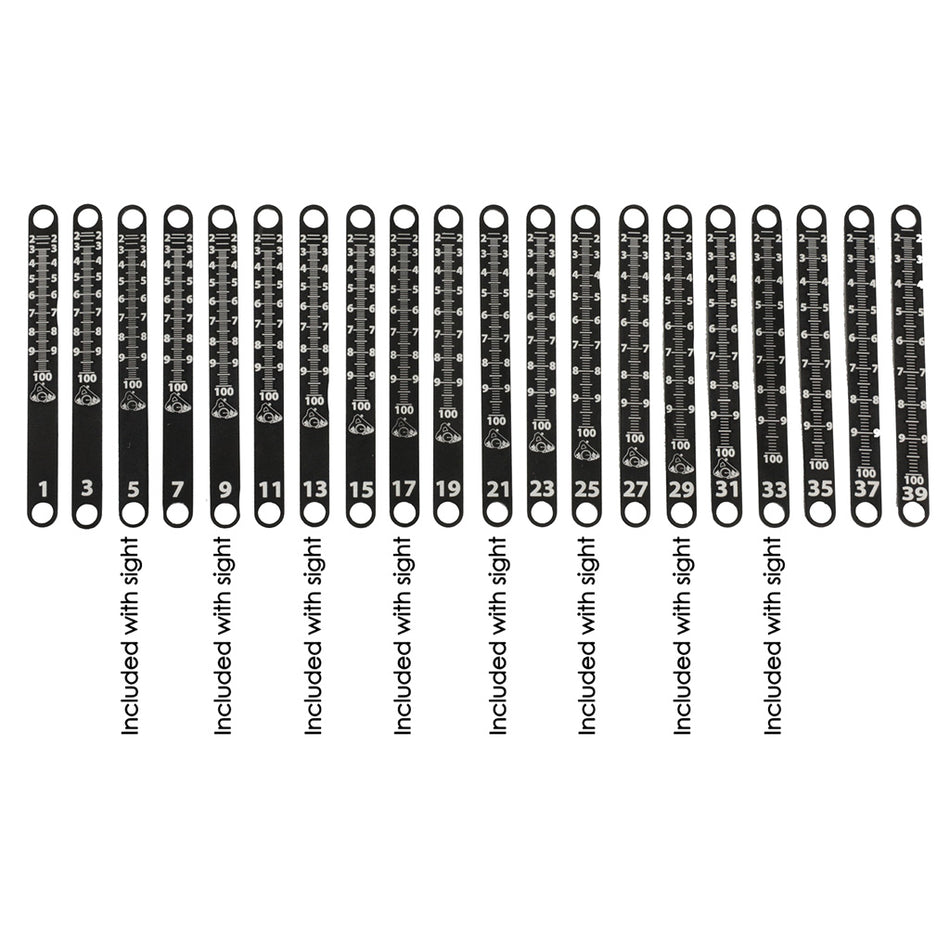 Axcel Achieve XP Metal Sight Tape Scale Sizes #23 and #24