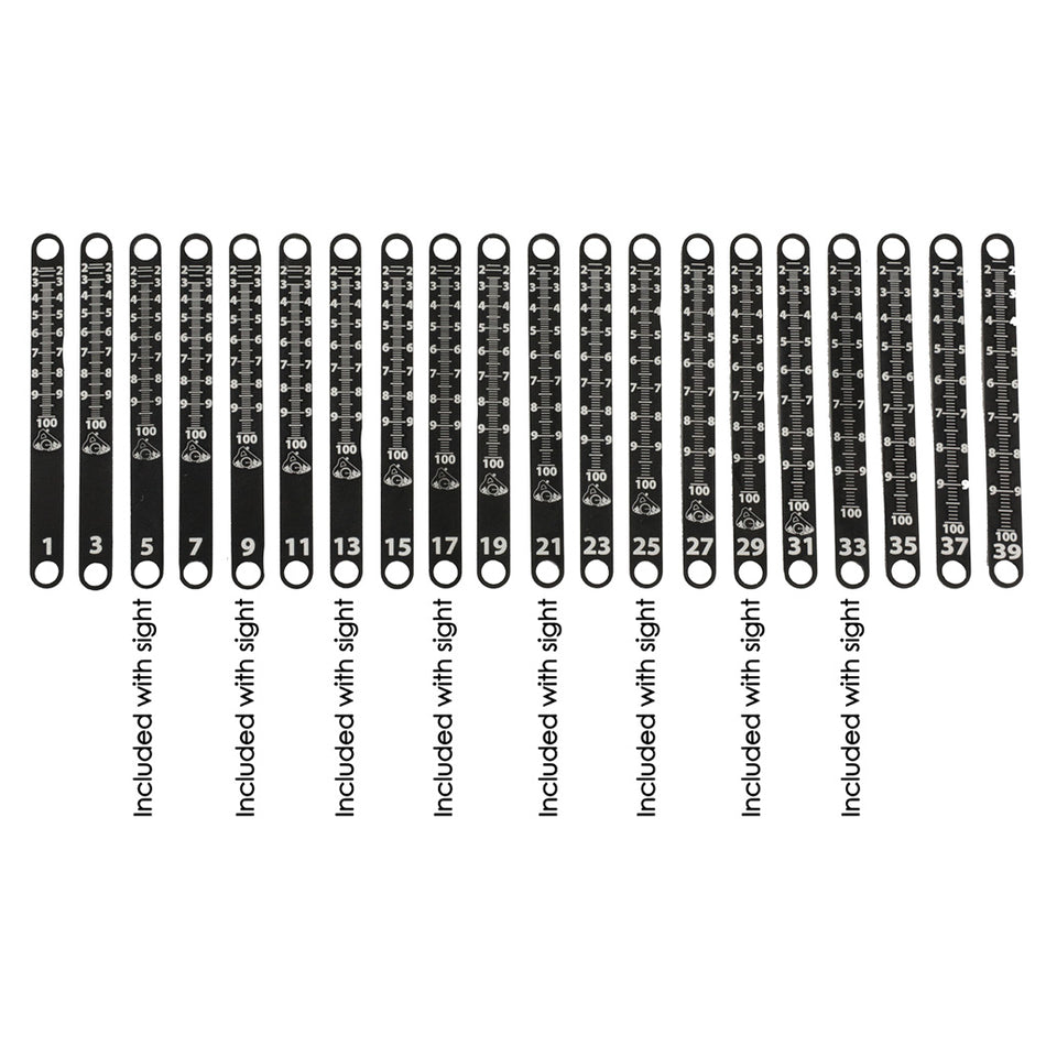Axcel Achieve XP Metal Sight Tape Scale Sizes #35 and #36