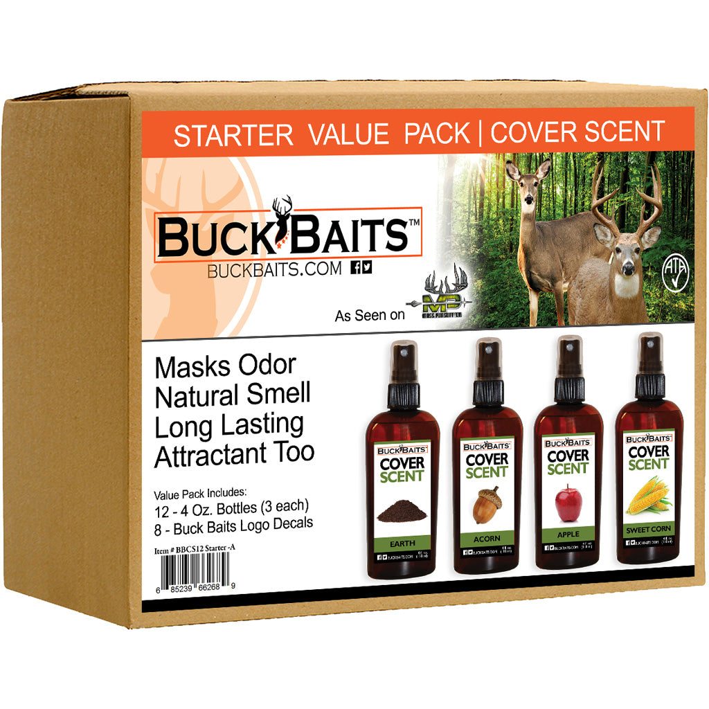 Buck Baits Cover Scent Starter Kit Earth Acorn Apple Corn 3 oz. Each