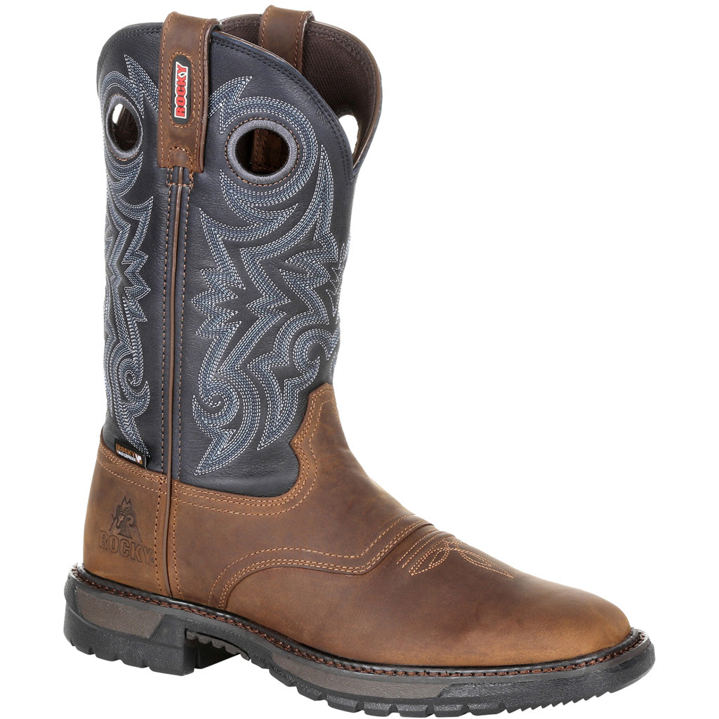 Rocky Original Ride FLX Waterproof Boot Buck Skin/Blue Size 13