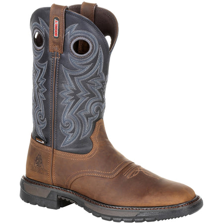 Rocky Original Ride FLX Waterproof Boot Buck Skin/Blue Size 13