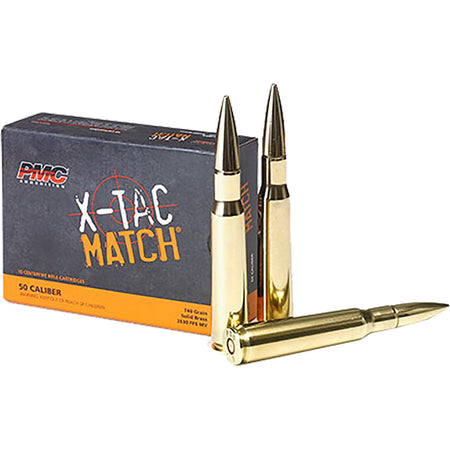 PMC 50XM X-Tac Match Solid Brass  740 Grain .50 BMG