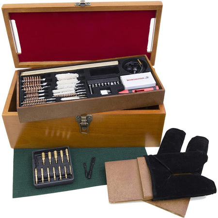Gunmaster 50-Piece Wooden Cleaning Station with Gun Cleaning Kit