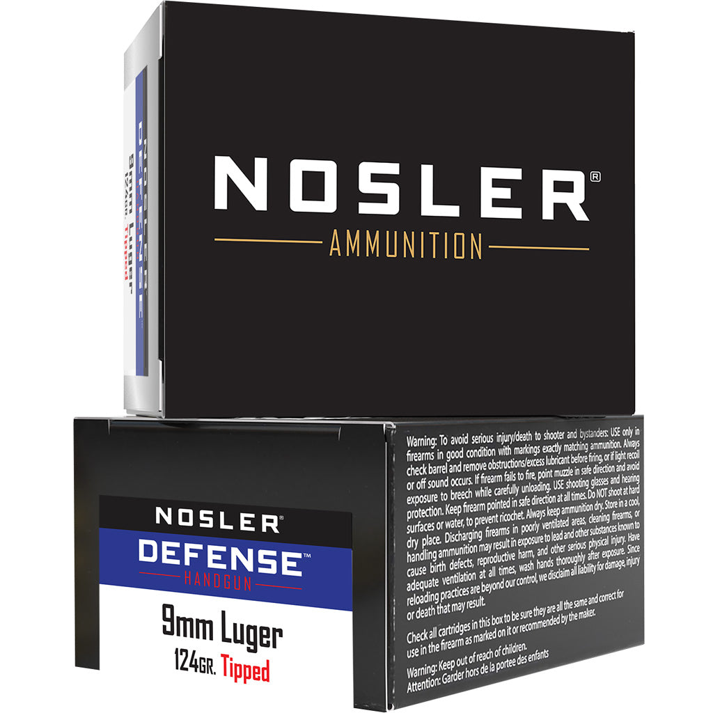 Nosler 37151 Defense Bonded Performance Tipped  124 Grain 9mm Luger/Parabellum