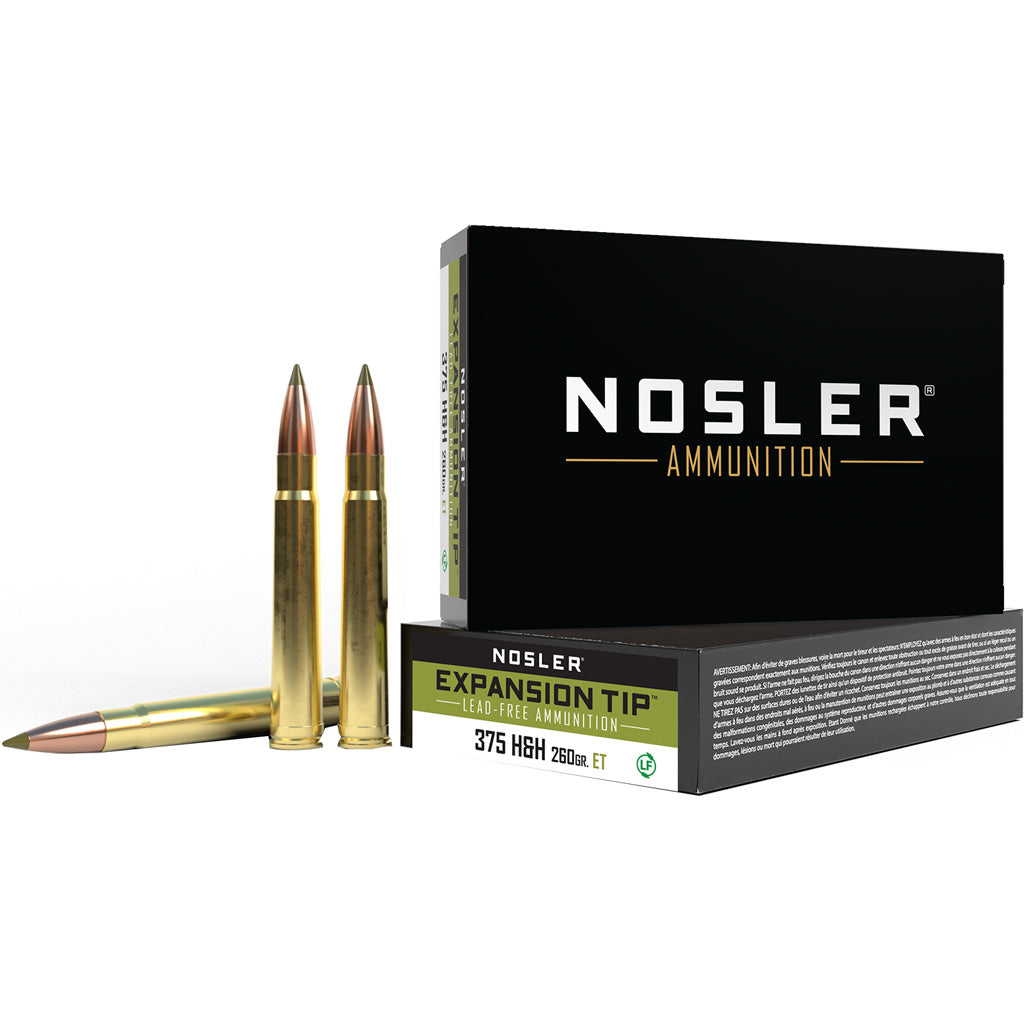 Nosler 40395 Expansion Tip E-Tip Boat Tail  260 Grain .375 H&H Mag