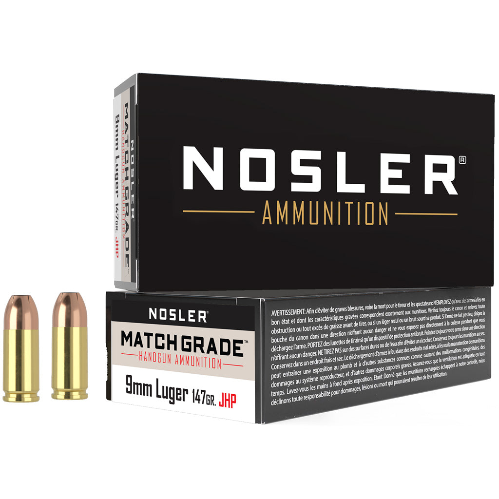 Nosler 51325 Assured Stopping Power Jacketed Hollow Point JHP 147 Grain 9mm Luger/Parabellum