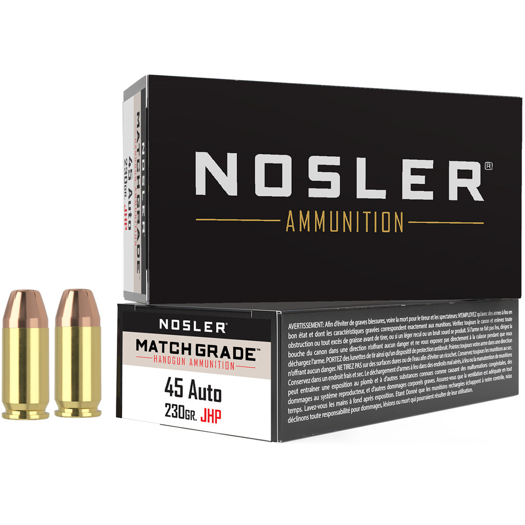 Nosler 51284 Assured Stopping Power Jacketed Hollow Point JHP 230 Grain .45 ACP/Auto